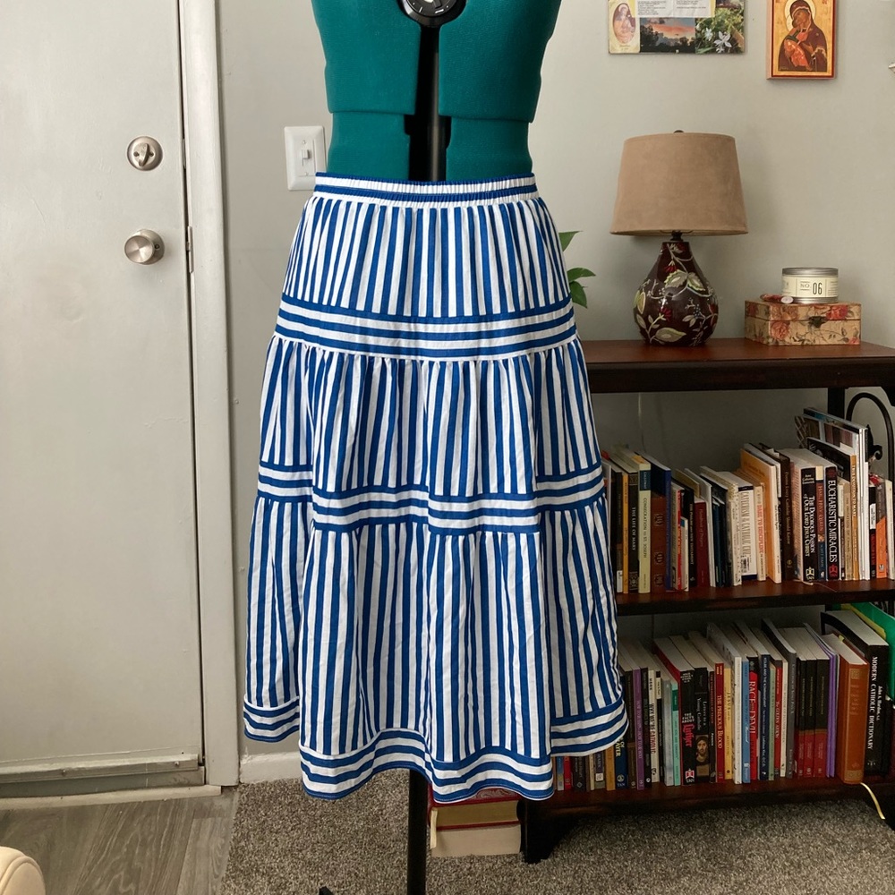 **SOLD** Cato Blue and White Striped Skirt